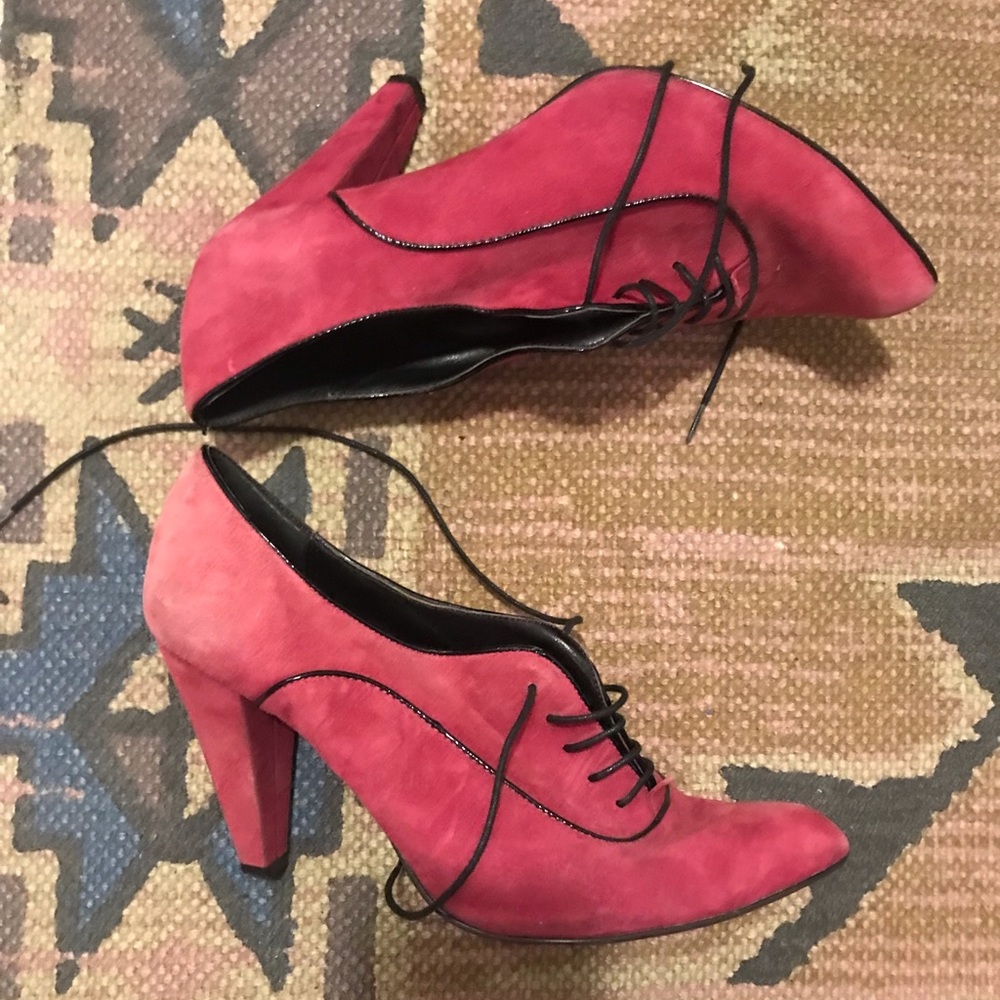 Miss Sixty Oxford style lace-up heels in pink/magenta